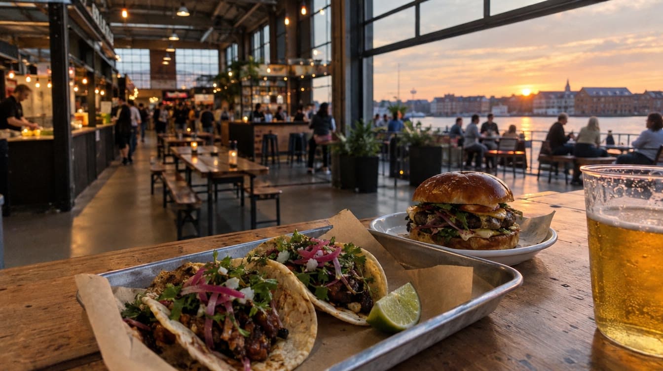 Tacos og burger i madmarkedet ved havnen — Aalborg Street Food