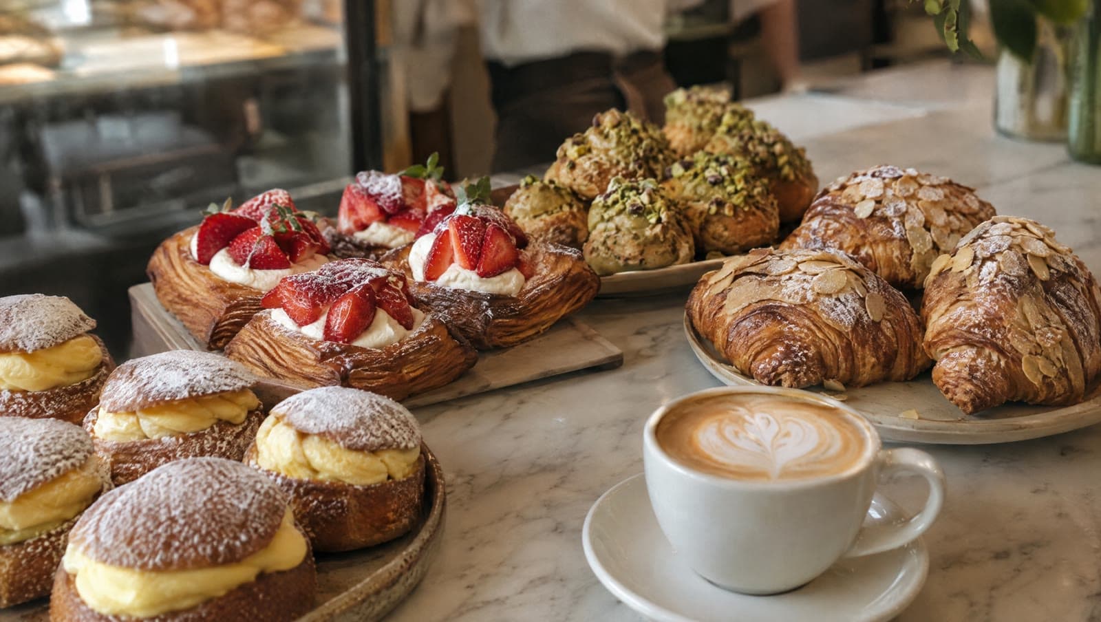 Cremeboller, jordbærwienerbrød og mandelcroissanter — Andersen Bakery
