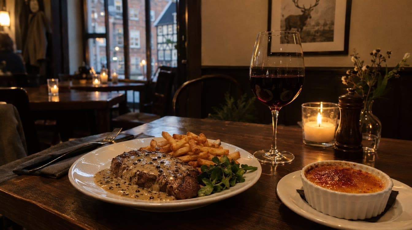 Pebersteak og crème brûlée i den lille bistro — Bistro 59