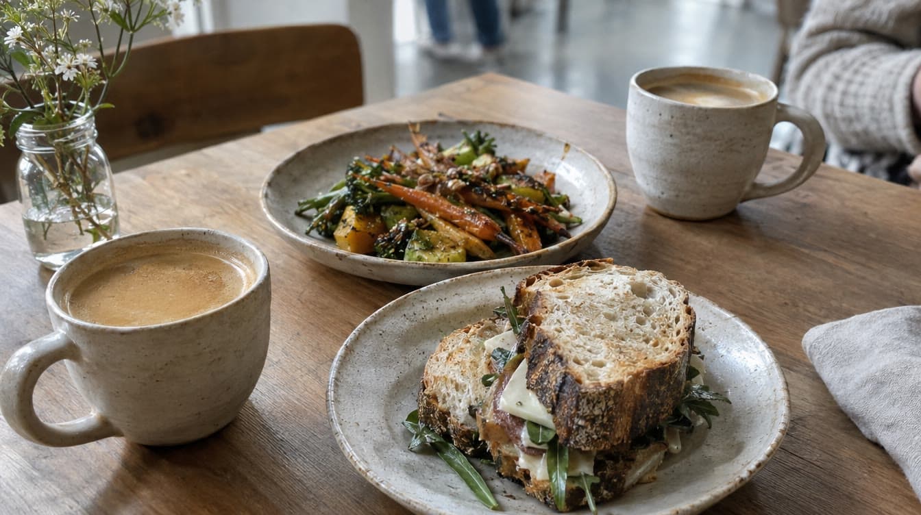 Kaffe og sandwich i den lille café — Cafe Sølle