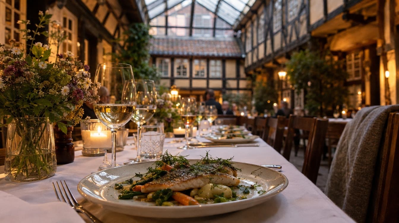 Fisk og det lange bord i den gamle kro — Den Gamle Kro