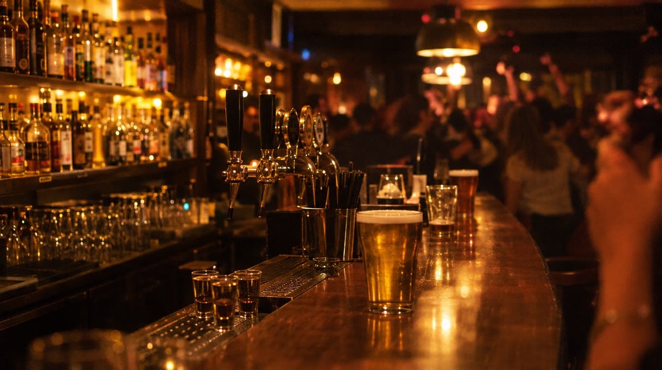 Fadøl og shots på den gyldne bar — Den Gyldne Kro