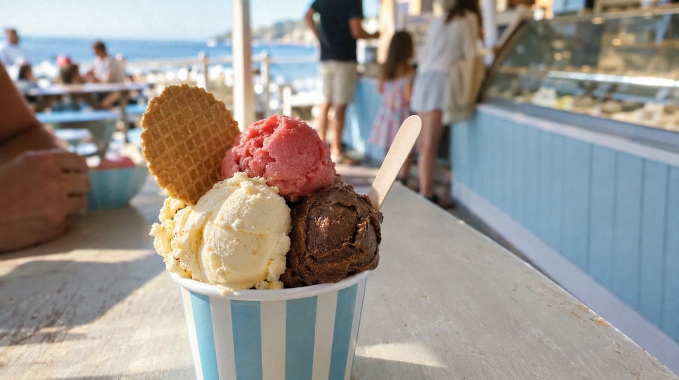 Is i bæger fra den lyseblå isbar — Dolce Vita