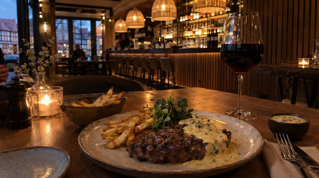Bøf med bearnaise i steakhouset — Eydes