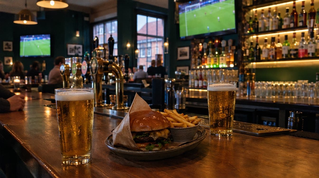 Fadøl og burger i pubben — Proud Mary