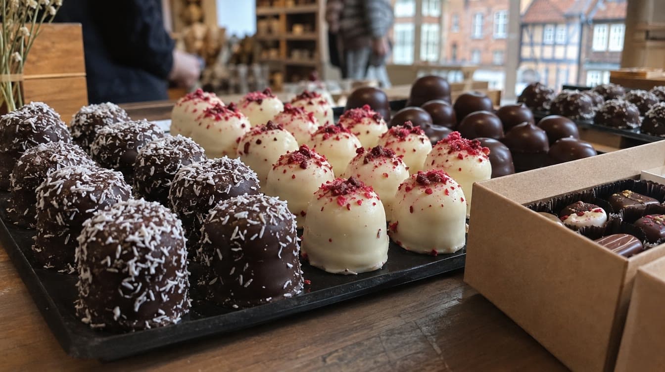 Flødeboller med kokos og hindbær — Spangsberg
